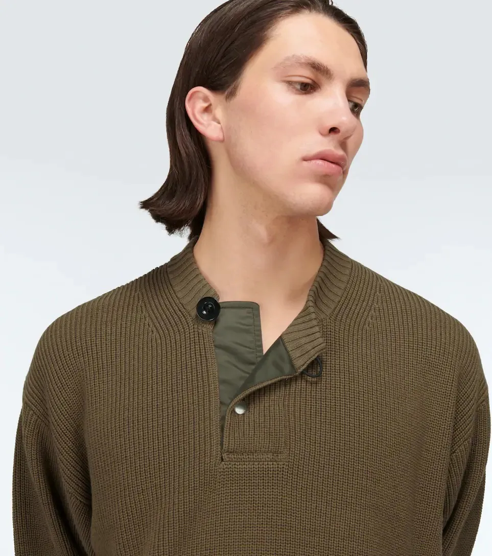 sacai  |Street Style Long Sleeves Plain Cotton Designers Sweaters