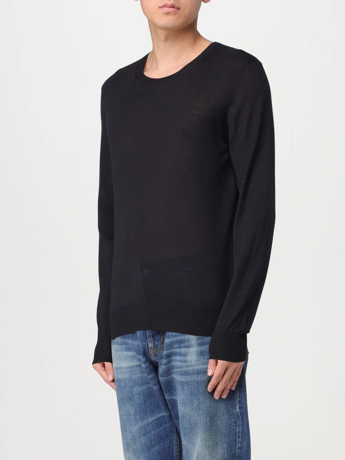 Saint Laurent  |Unisex Wool Boat Neck Long Sleeves Plain Logo Luxury