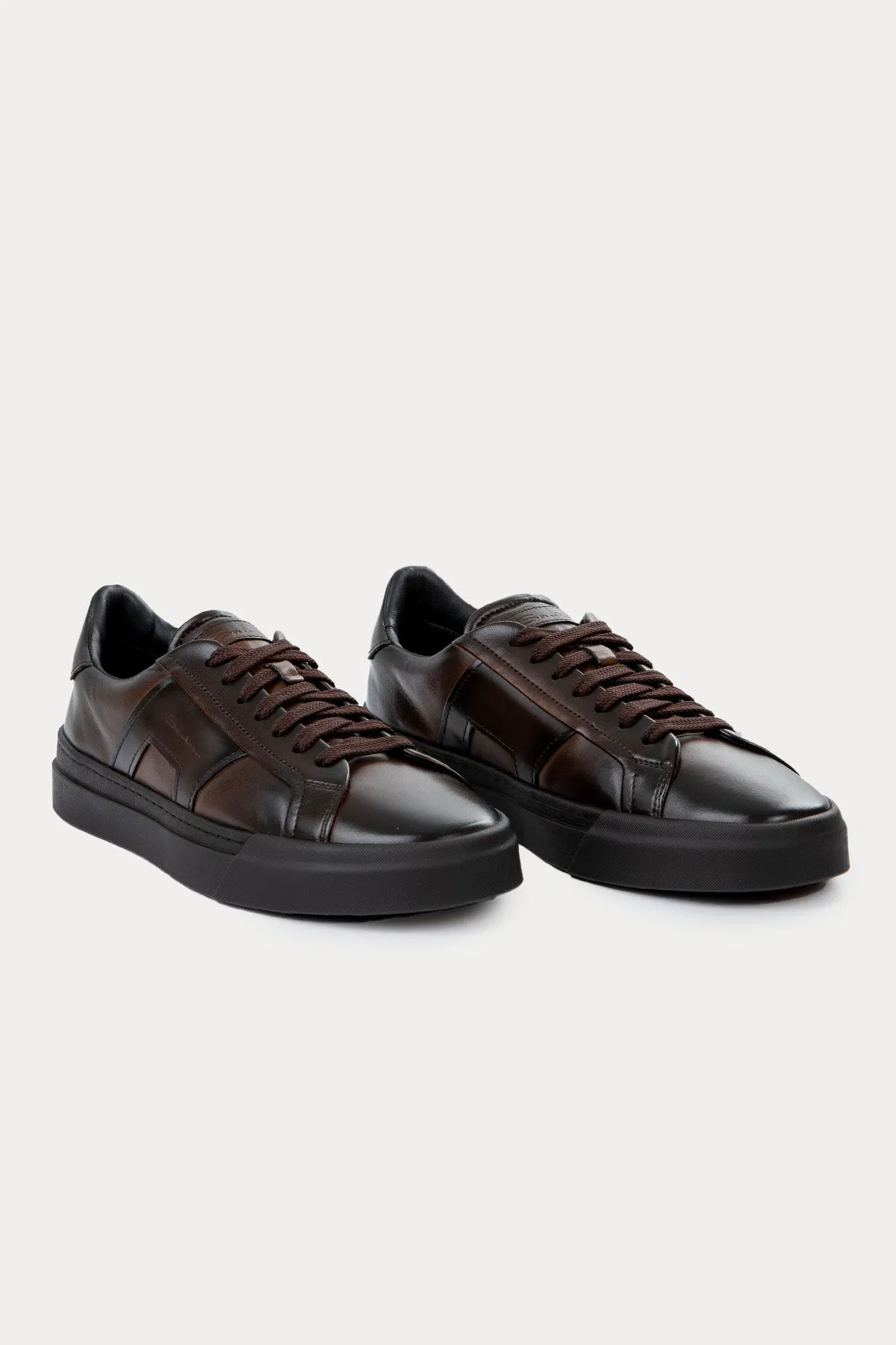 Santoni Double Buckle Deri Sneaker Ayakkab