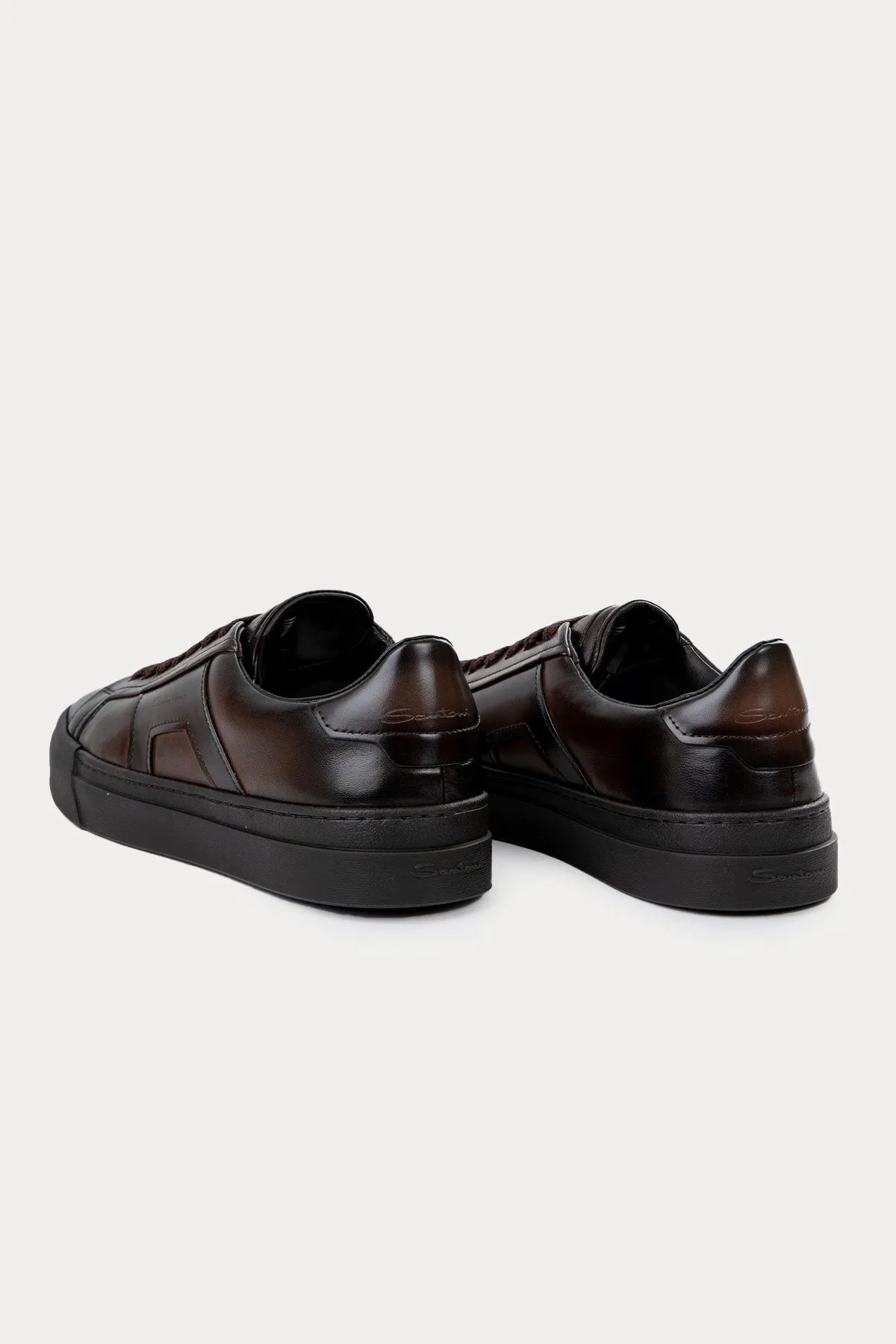 Santoni Double Buckle Deri Sneaker Ayakkab