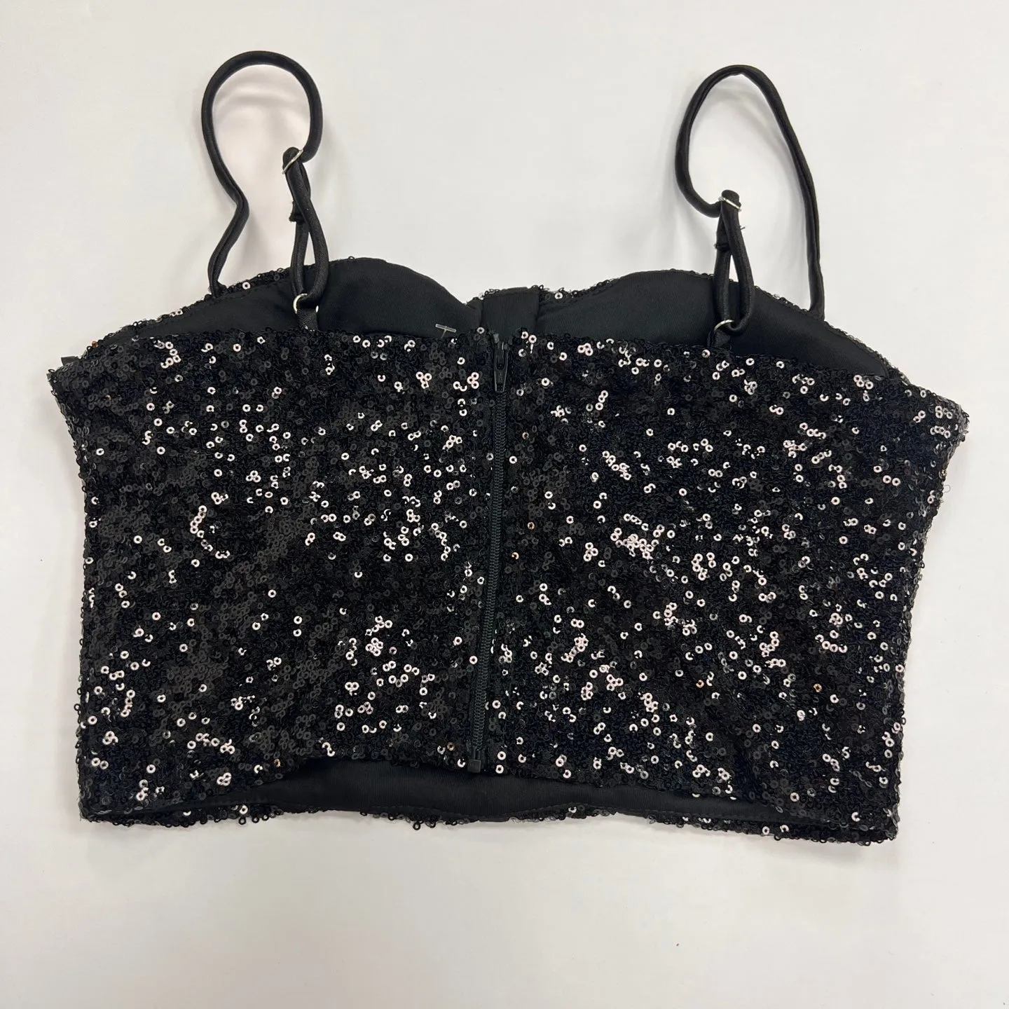 Sequin Embellisged Corset Cami Crop Top