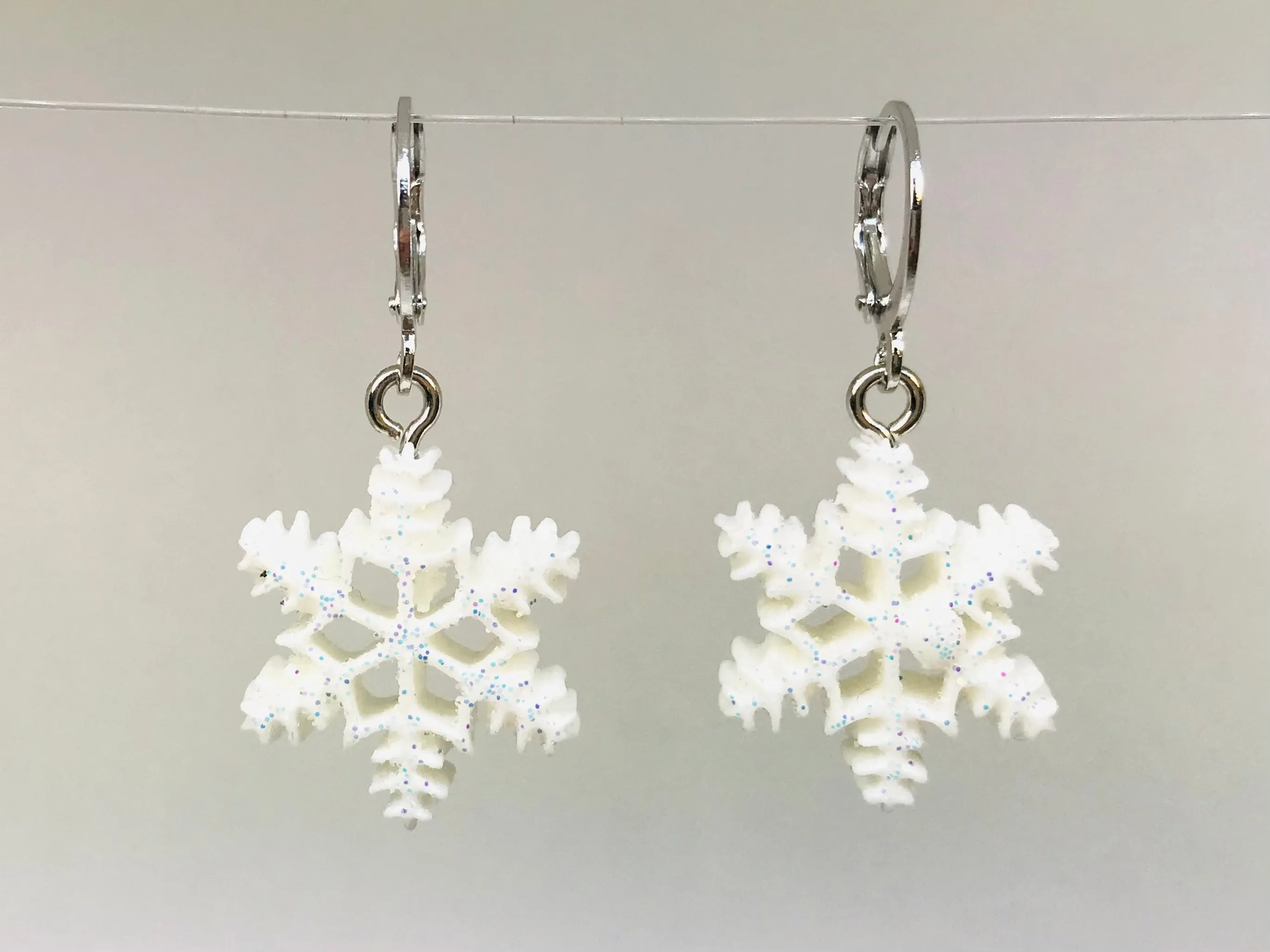 Snowflake Huggies Earrings