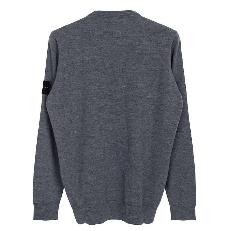 STONE ISLAND  |Crew Neck Wool Long Sleeves Plain Logo Sweaters