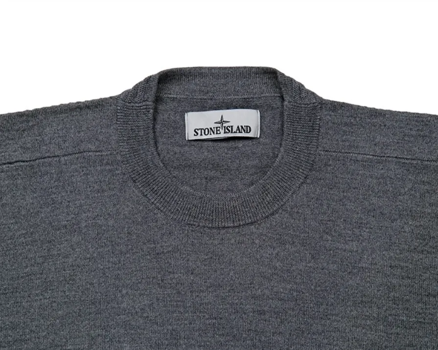 STONE ISLAND  |Crew Neck Wool Long Sleeves Plain Logo Sweaters