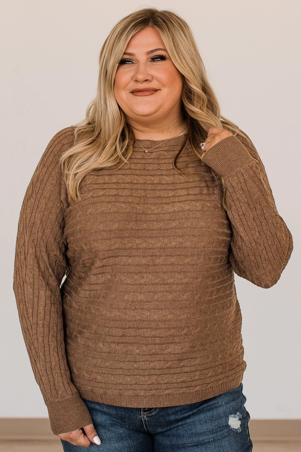 Strive To Stand Out Knit Top- Mocha