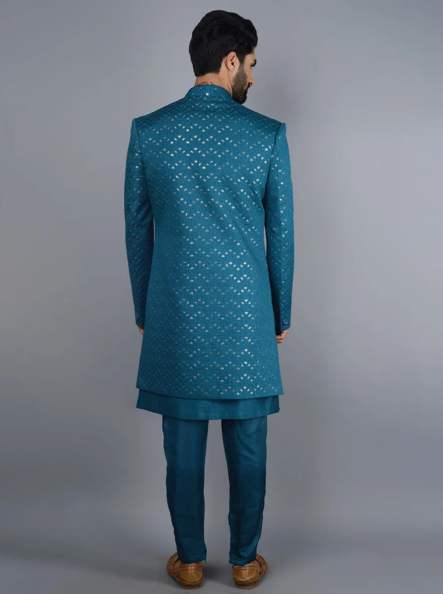 Teal Blue Indowestern | Azania