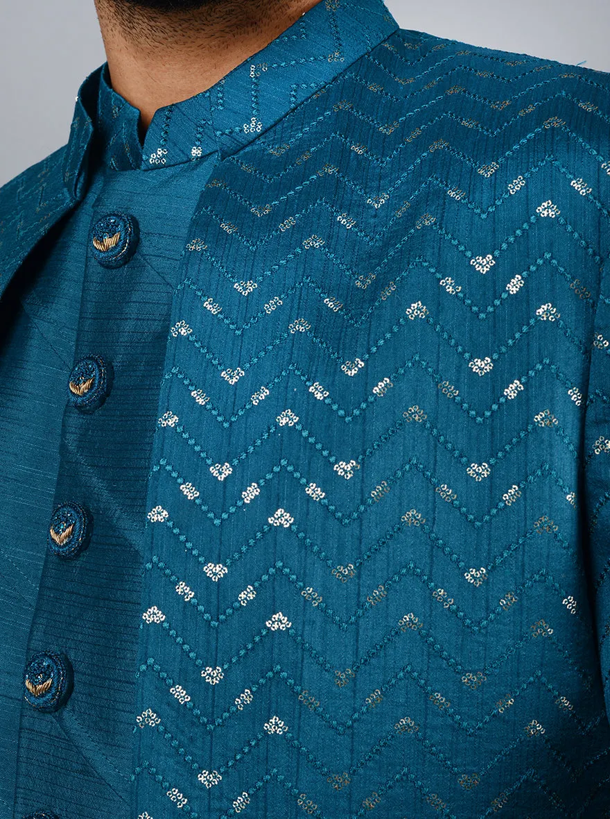 Teal Blue Indowestern | Azania