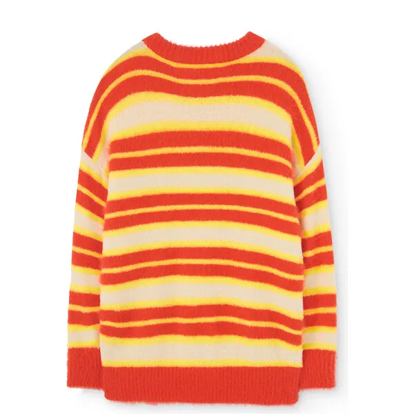 The Animals Observatory Stripes Bull Relaxed Fit Sweater, Orange