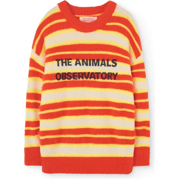 The Animals Observatory Stripes Bull Relaxed Fit Sweater, Orange