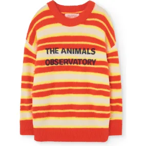 The Animals Observatory Stripes Bull Relaxed Fit Sweater, Orange