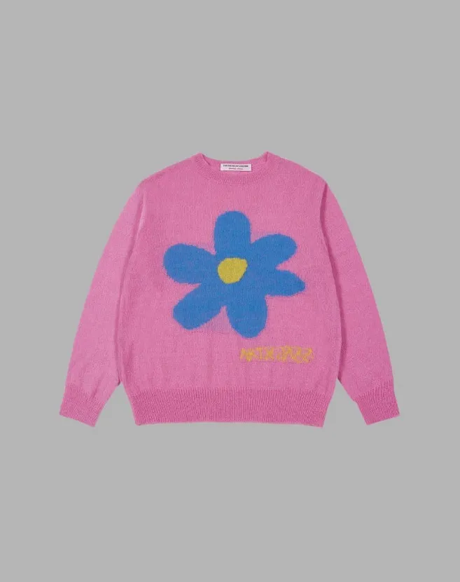 THE MUSEUM VISITOR  |[THE MUSEUM VISITOR]★FLOWER JACQUARD SUMMER KNIT