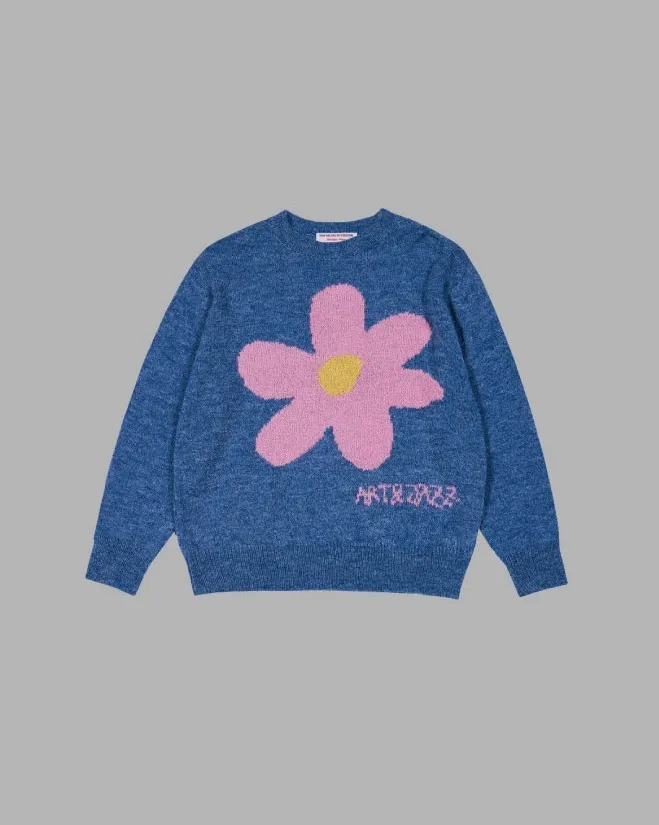 THE MUSEUM VISITOR  |[THE MUSEUM VISITOR]★FLOWER JACQUARD SUMMER KNIT