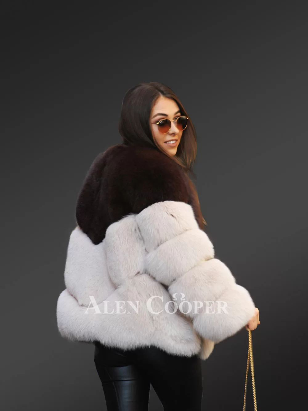 V-shaped Fox Fur Coat For Women