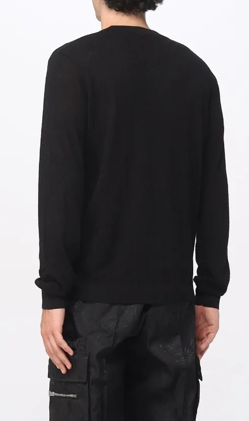 VERSACE  |Crew Neck Silk Long Sleeves Plain Cotton Luxury Sweaters