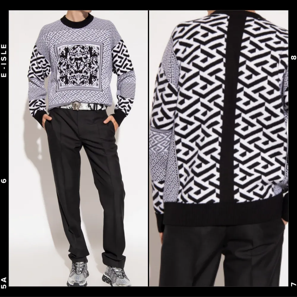 VERSACE  |Crew Neck Street Style Long Sleeves Luxury Sweaters