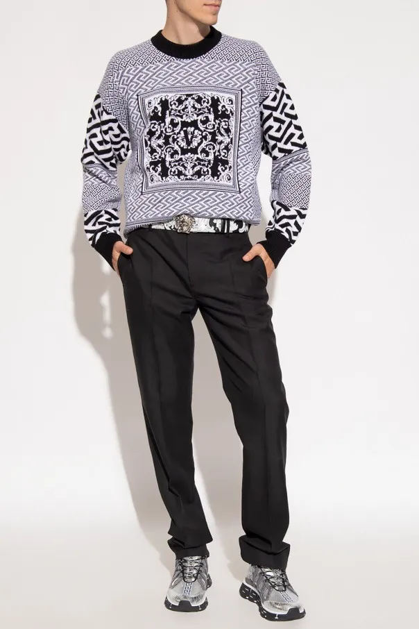 VERSACE  |Crew Neck Street Style Long Sleeves Luxury Sweaters