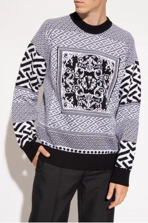 VERSACE  |Crew Neck Street Style Long Sleeves Luxury Sweaters