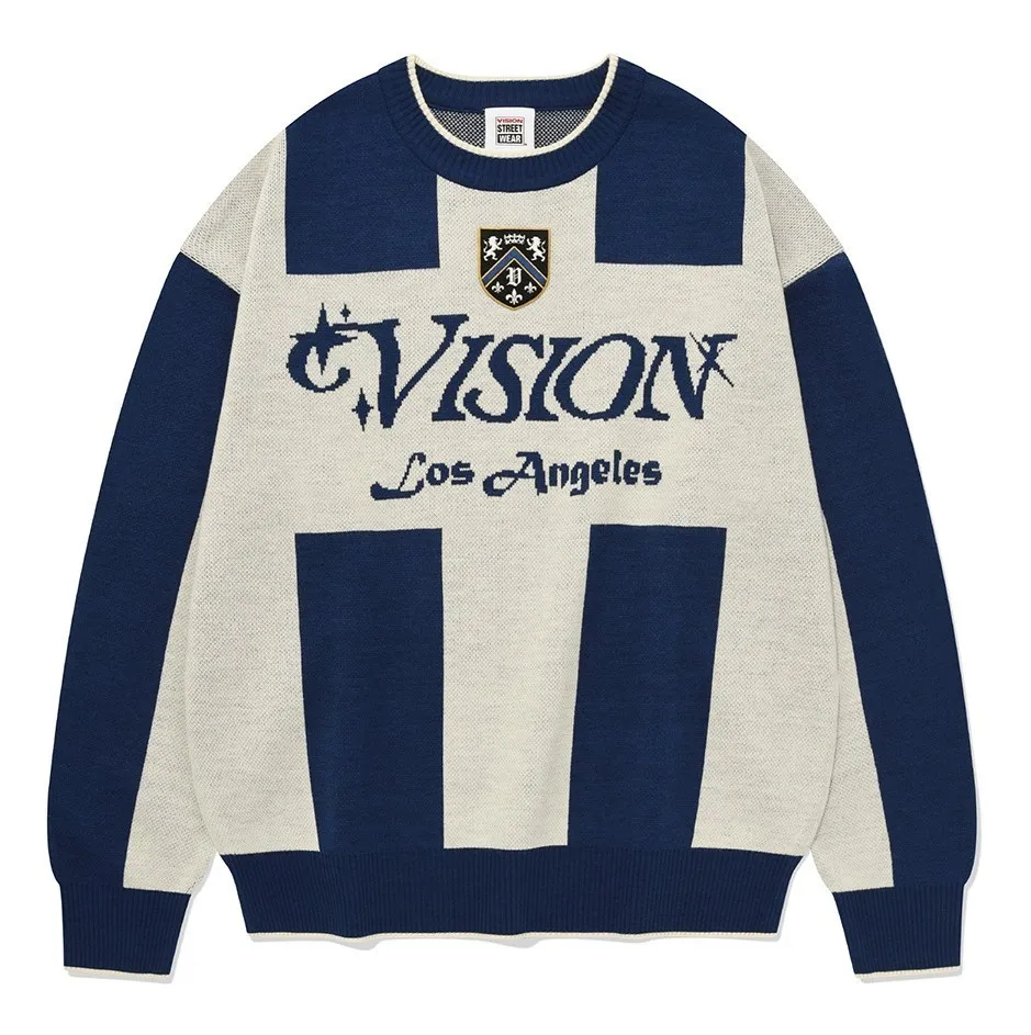 Vision Street Wear  |Stripes Unisex Street Style Logo Sweaters