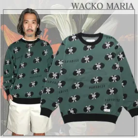 WACKO MARIA  |Crew Neck Street Style Long Sleeves Cotton Sweaters