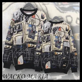 WACKO MARIA  |Crew Neck Wool Nylon Street Style Collaboration Long Sleeves