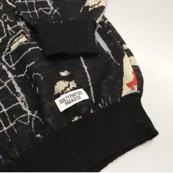 WACKO MARIA  |Crew Neck Wool Nylon Street Style Collaboration Long Sleeves