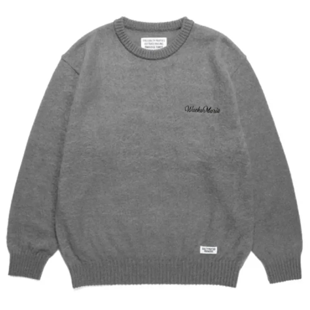 WACKO MARIA  |Crew Neck Wool Nylon U-Neck Long Sleeves Plain Logo Sweaters