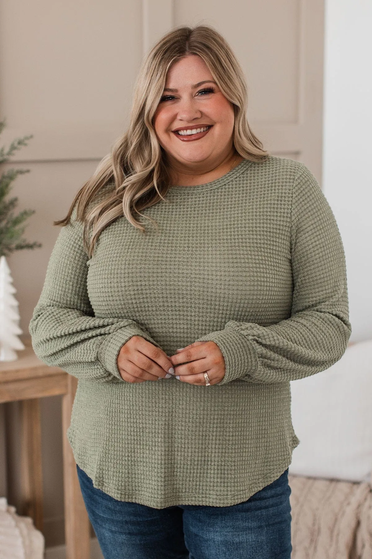 Want To Be Loved Knit Top- Sage