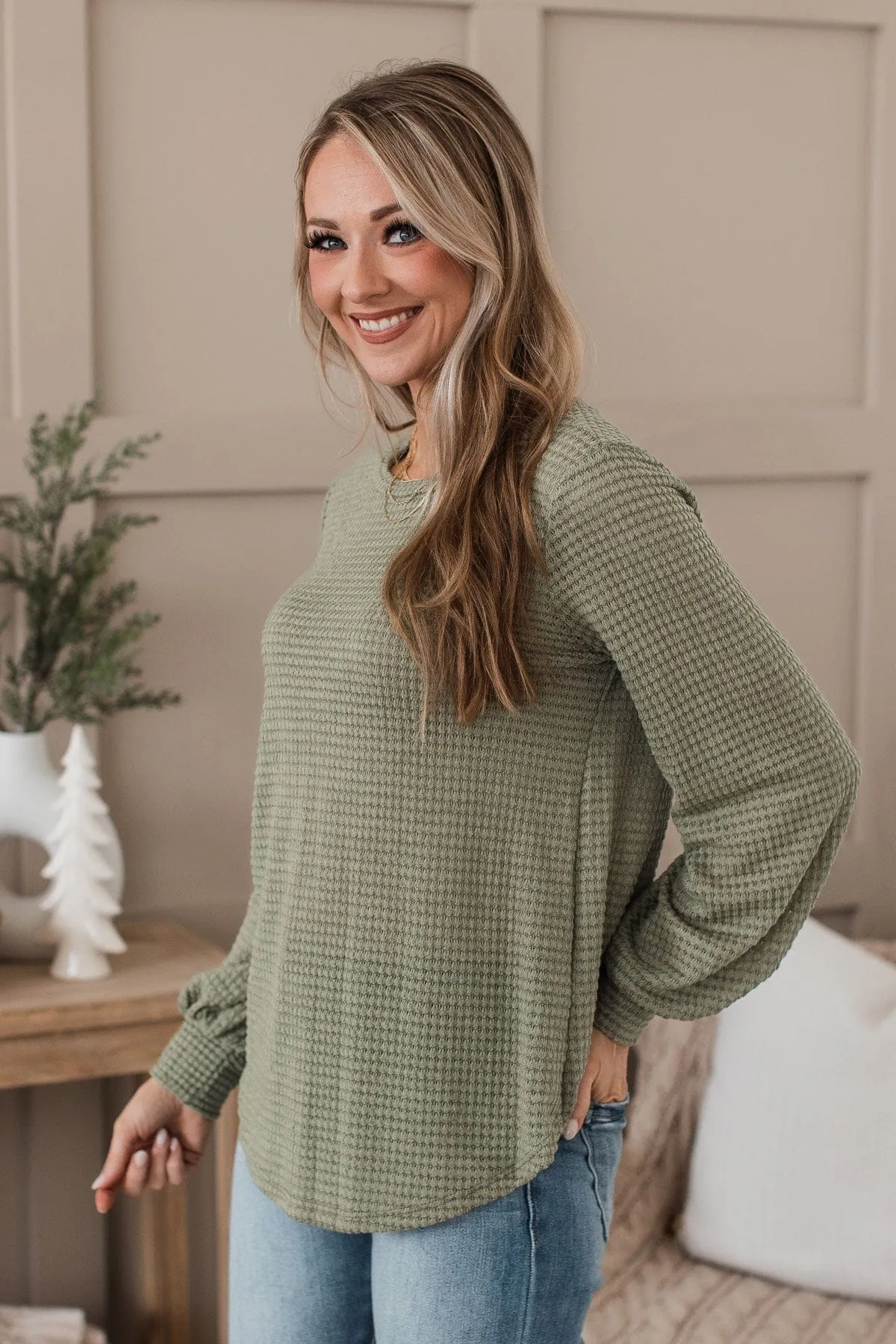 Want To Be Loved Knit Top- Sage