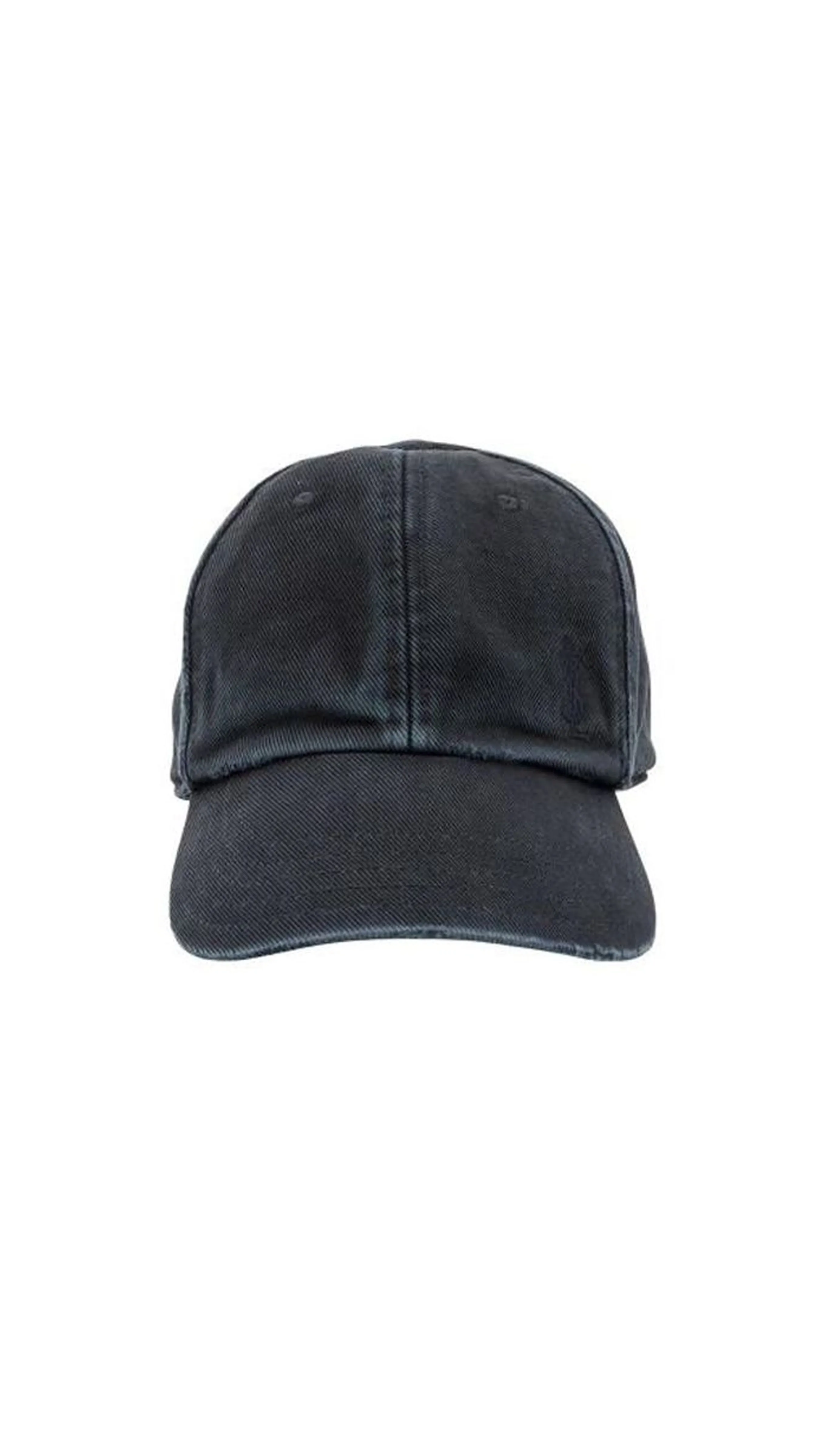 Washed Denim 6panel Cap - Black