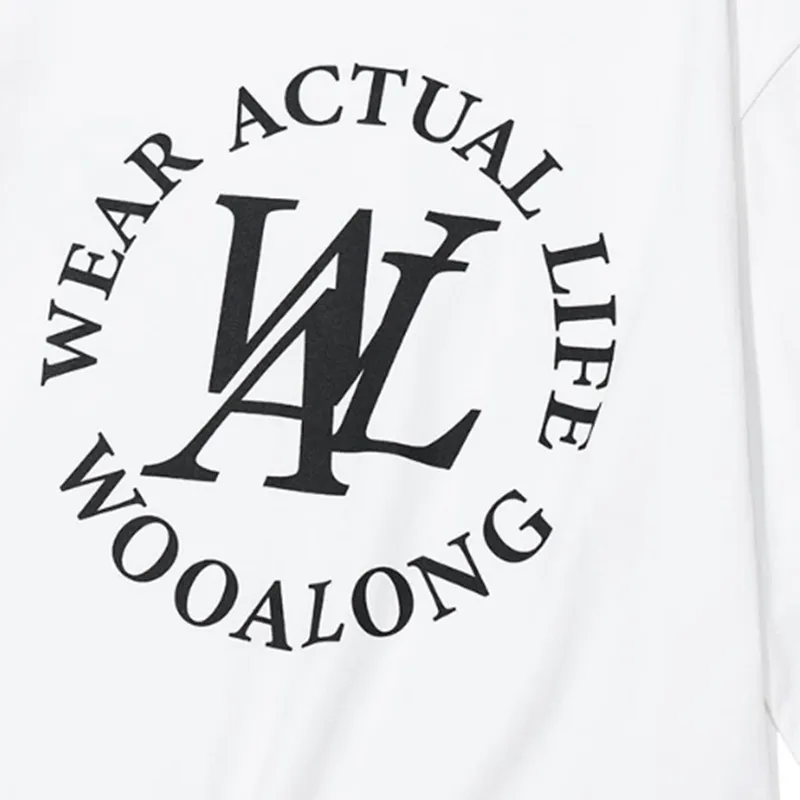 WOOALONG  |Unisex Street Style Plain Cotton Logo T-Shirts