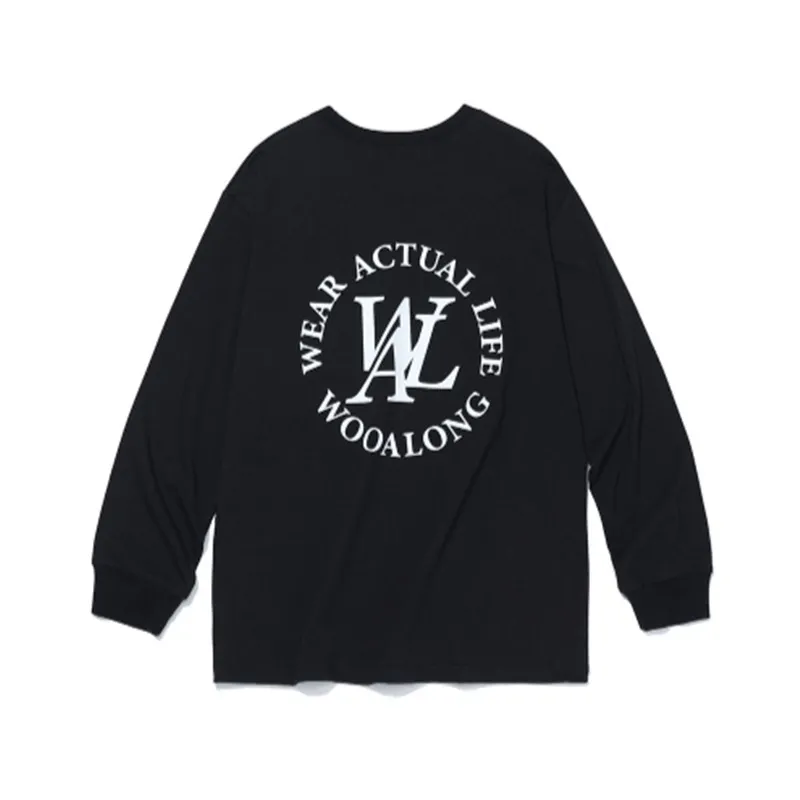 WOOALONG  |Unisex Street Style Plain Cotton Logo T-Shirts