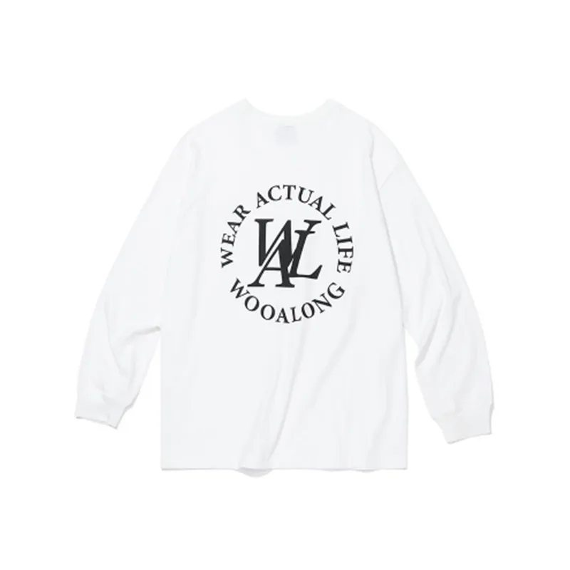 WOOALONG  |Unisex Street Style Plain Cotton Logo T-Shirts