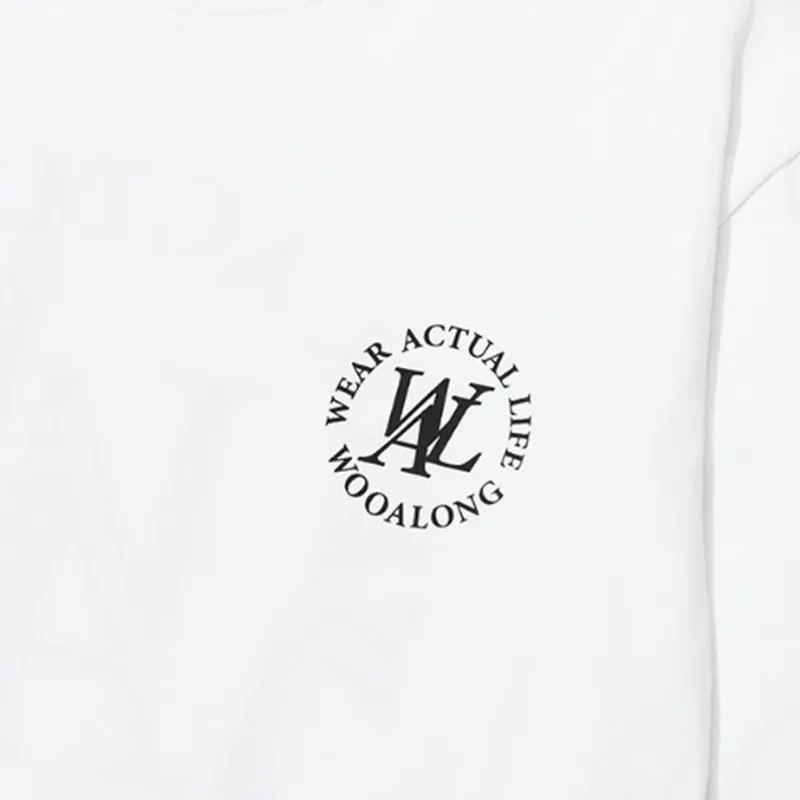 WOOALONG  |Unisex Street Style Plain Cotton Logo T-Shirts