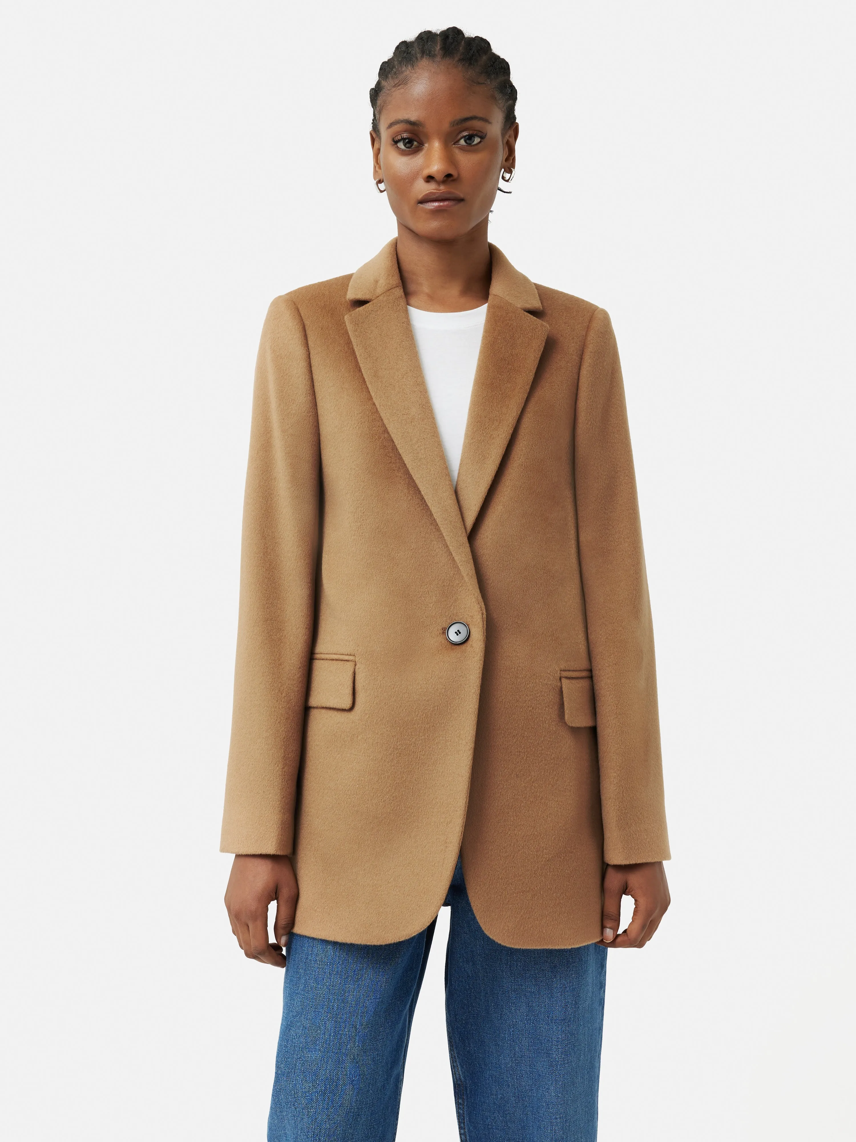 Wool Langford Tailored Coat | Camel