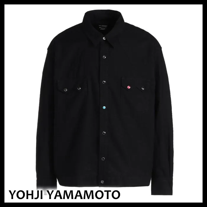 Yohji Yamamoto  |Street Style Collaboration Long Sleeves Cotton Logo