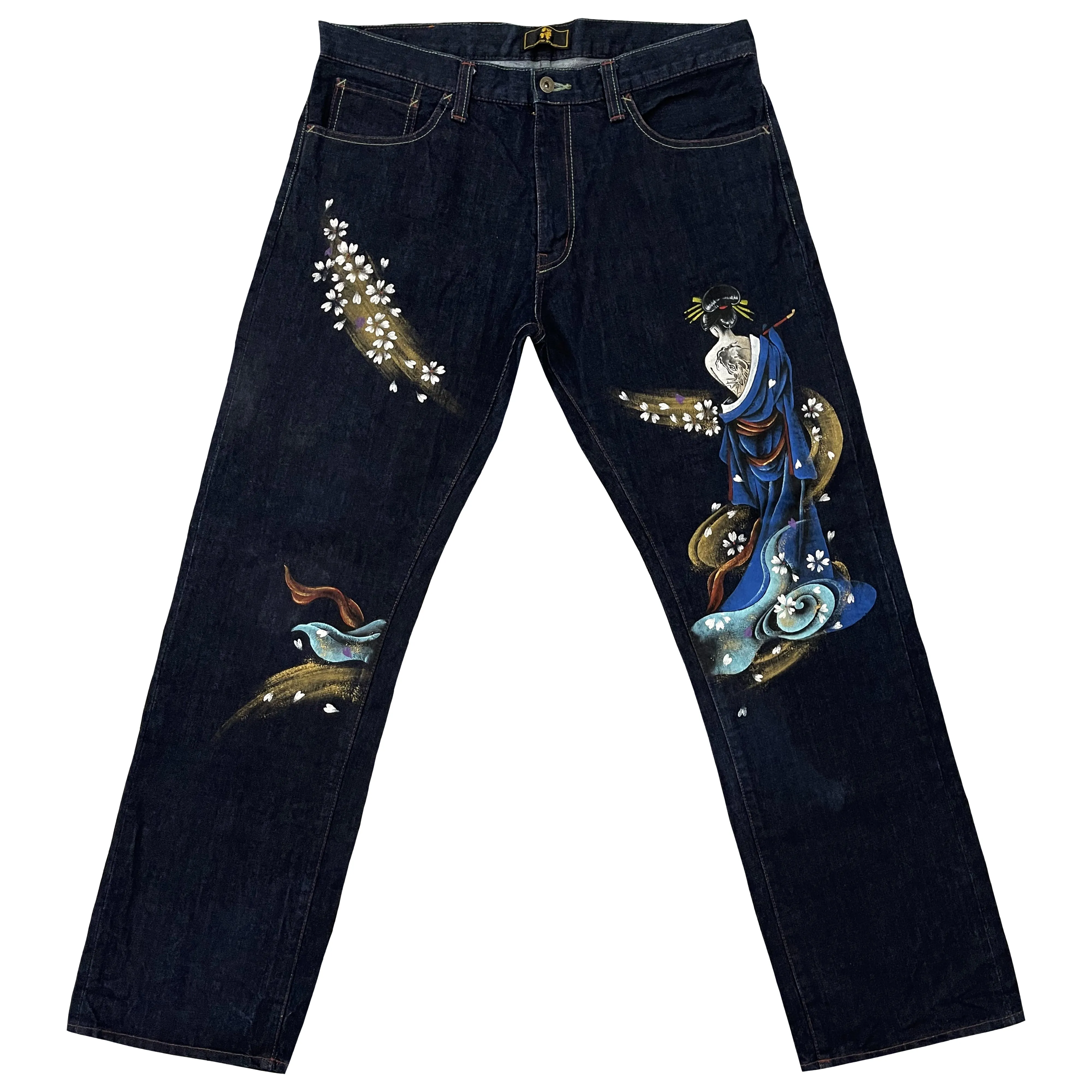 Zen Geisha Hand Painted Jeans - W38"